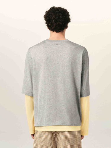 Ami Paris Hombre Barcelona Camiseta Doble Manga color Gris Claro sku 554-000031 01 - Foto 3