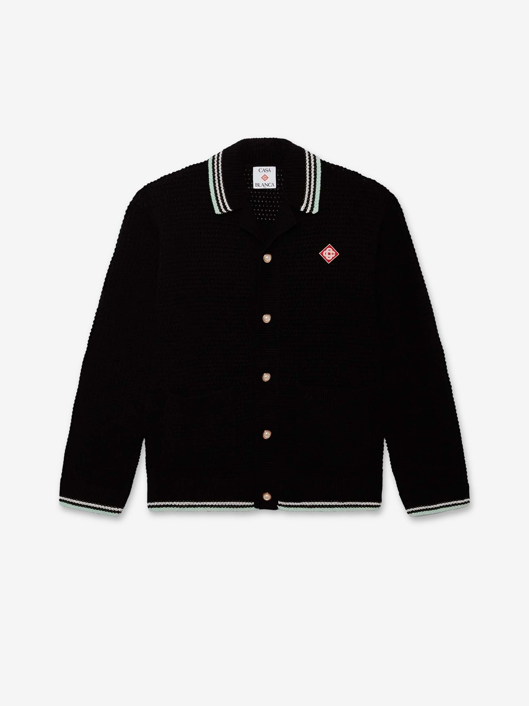 Casablanca Hombre Barcelona Camisa Crochet Algodón color Negro sku 555-000003 01 - Foto 1