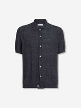 Brunello Cucinelli Hombre Barcelona Polo Abotonado Lino color Azul Noche sku 555-000006 01 - Foto 1