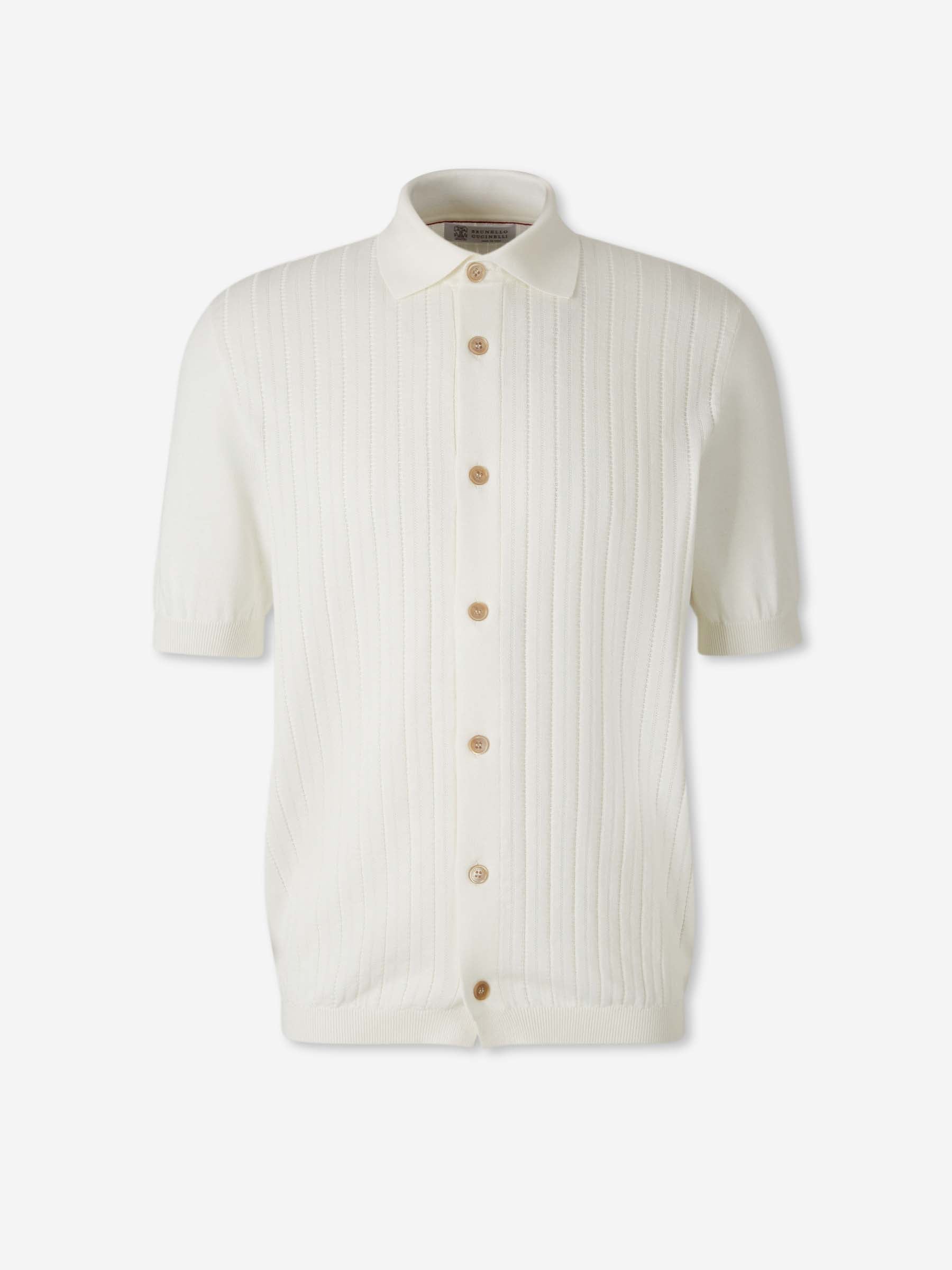 Brunello Cucinelli Hombre Barcelona Camisa Punto Botones color Blanco sku 555-000007 01 - Foto 1