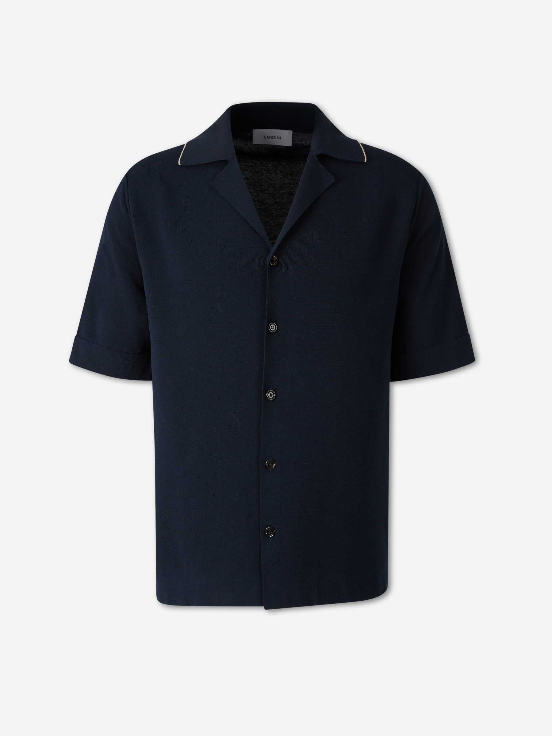 Lardini Hombre Barcelona Camisa Punto Casual color Azul Noche sku 555-000008 02 - Foto 1