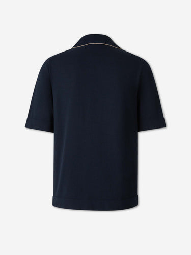 Lardini Hombre Barcelona Camisa Punto Casual color Azul Noche sku 555-000008 02 - Foto 2