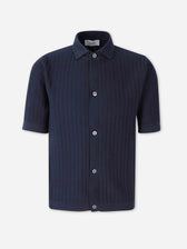 Lardini Hombre Barcelona Camisa Punto Algodón color Azul Marino sku 555-000009 03 - Foto 1