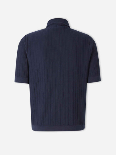 Lardini Hombre Barcelona Camisa Punto Algodón color Azul Marino sku 555-000009 03 - Foto 2