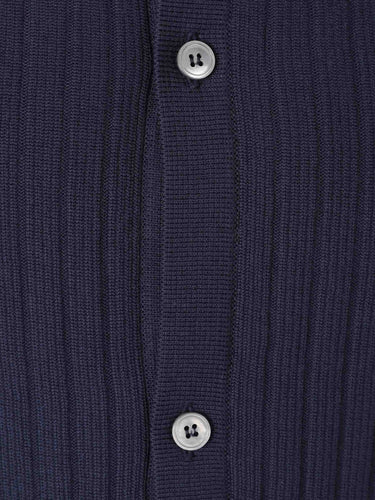 Lardini Hombre Barcelona Camisa Punto Algodón color Azul Marino sku 555-000009 03 - Foto 3