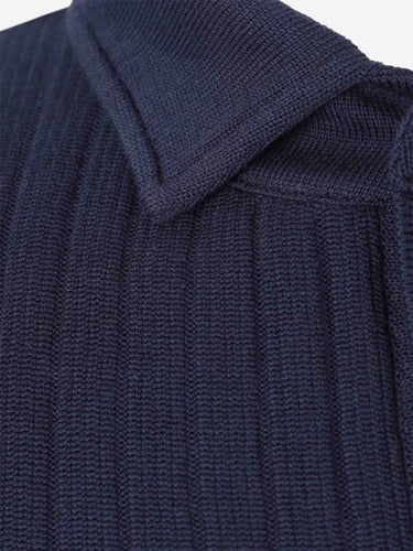 Lardini Hombre Barcelona Camisa Punto Algodón color Azul Marino sku 555-000009 03 - Foto 4