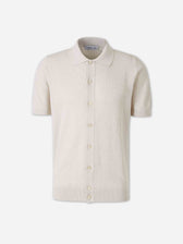 Gran Sasso Hombre Barcelona Polo Punto Algodón color Beige sku 555-000011 01 - Foto 1