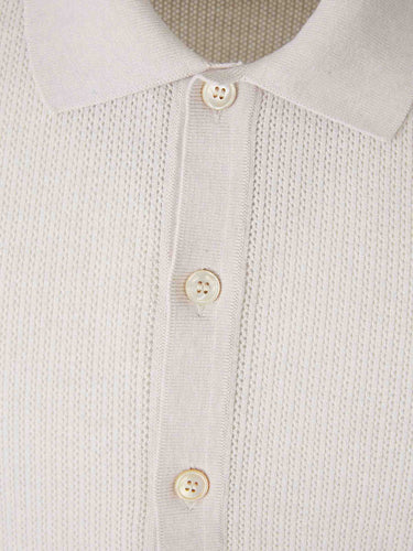 Gran Sasso Hombre Barcelona Polo Punto Algodón color Beige sku 555-000011 01 - Foto 3