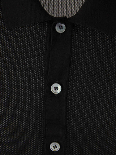 Gran Sasso Hombre Barcelona Camisa punto calado color Azul Marino sku 555-000011 02 - Foto 3