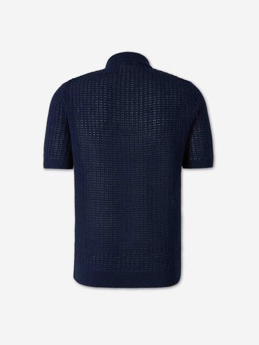 Santa Eulalia Hombre Barcelona Camisa Punto Lino color Azul Marino sku 555-000017 02 - Foto 2