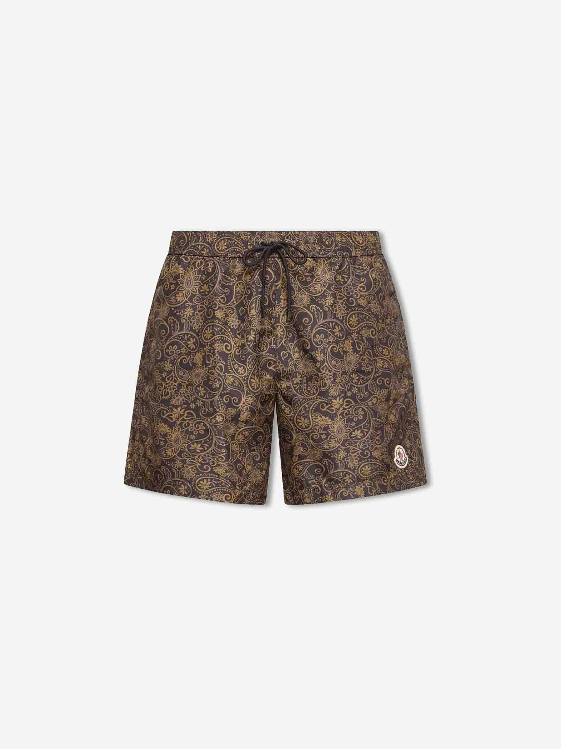 Moncler Hombre Barcelona Bañador Estampado Paisley color Marrón Oscuro sku 561-001408 02 - Foto 1