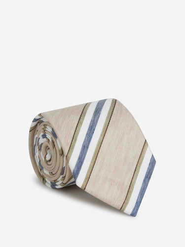 Santa Eulalia Hombre Barcelona Corbata Motivo Rayas color Beige sku 601-001629 03 - Foto 1