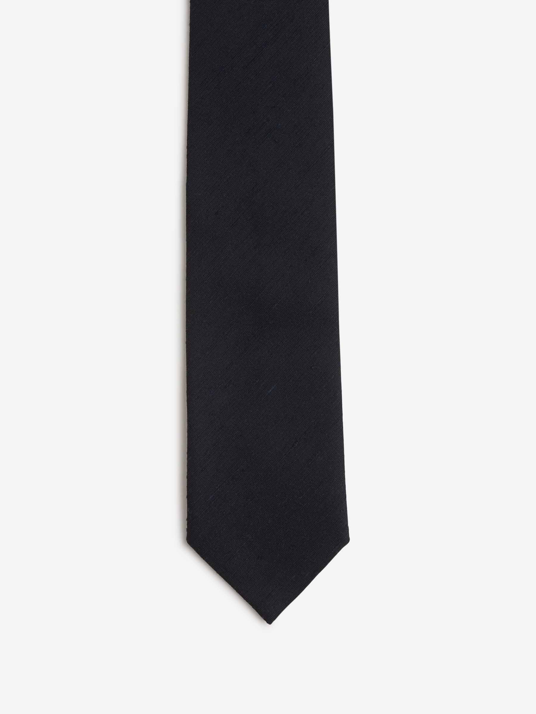 Santa Eulalia Hombre Barcelona Corbata Jaspeada Seda color Azul Noche sku 601-001646 02 - Foto 2