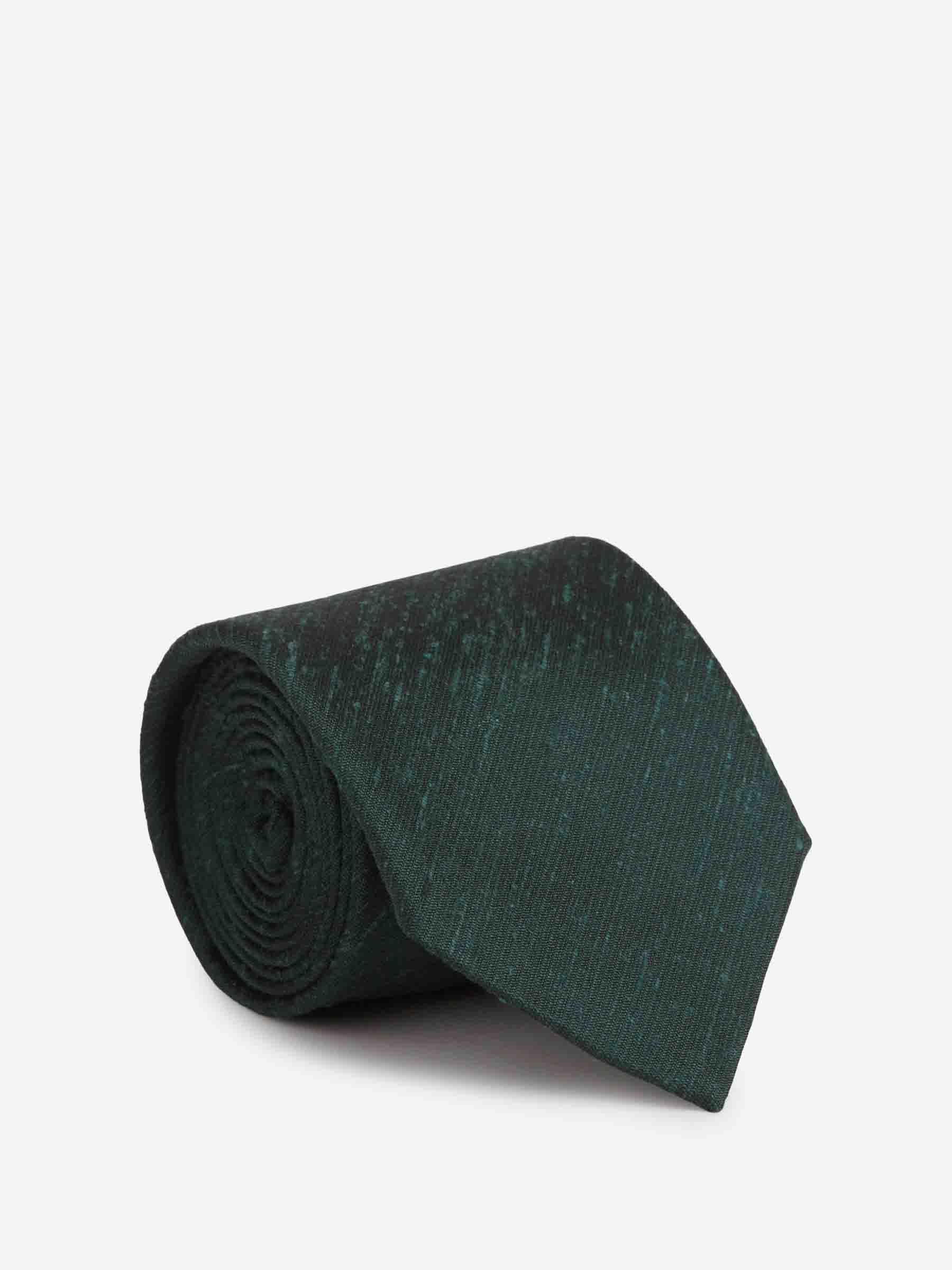Santa Eulalia Hombre Barcelona Corbata Jaspeada Seda color Verde Oscuro sku 601-001646 03 - Foto 1