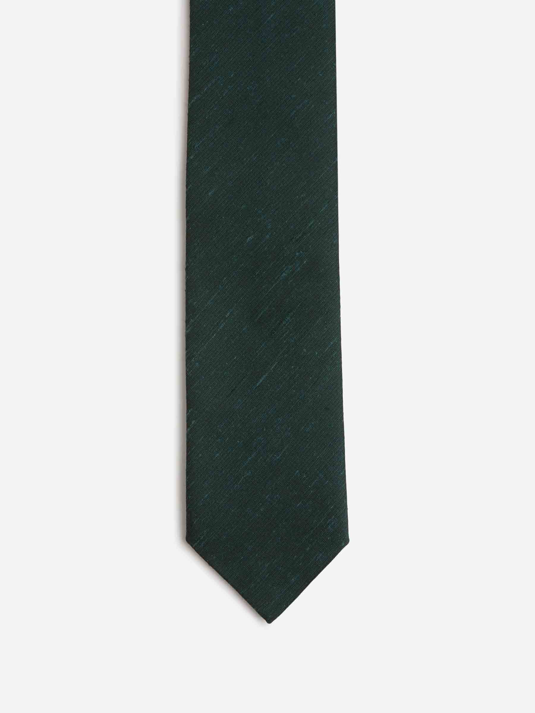 Santa Eulalia Hombre Barcelona Corbata Jaspeada Seda color Verde Oscuro sku 601-001646 03 - Foto 2