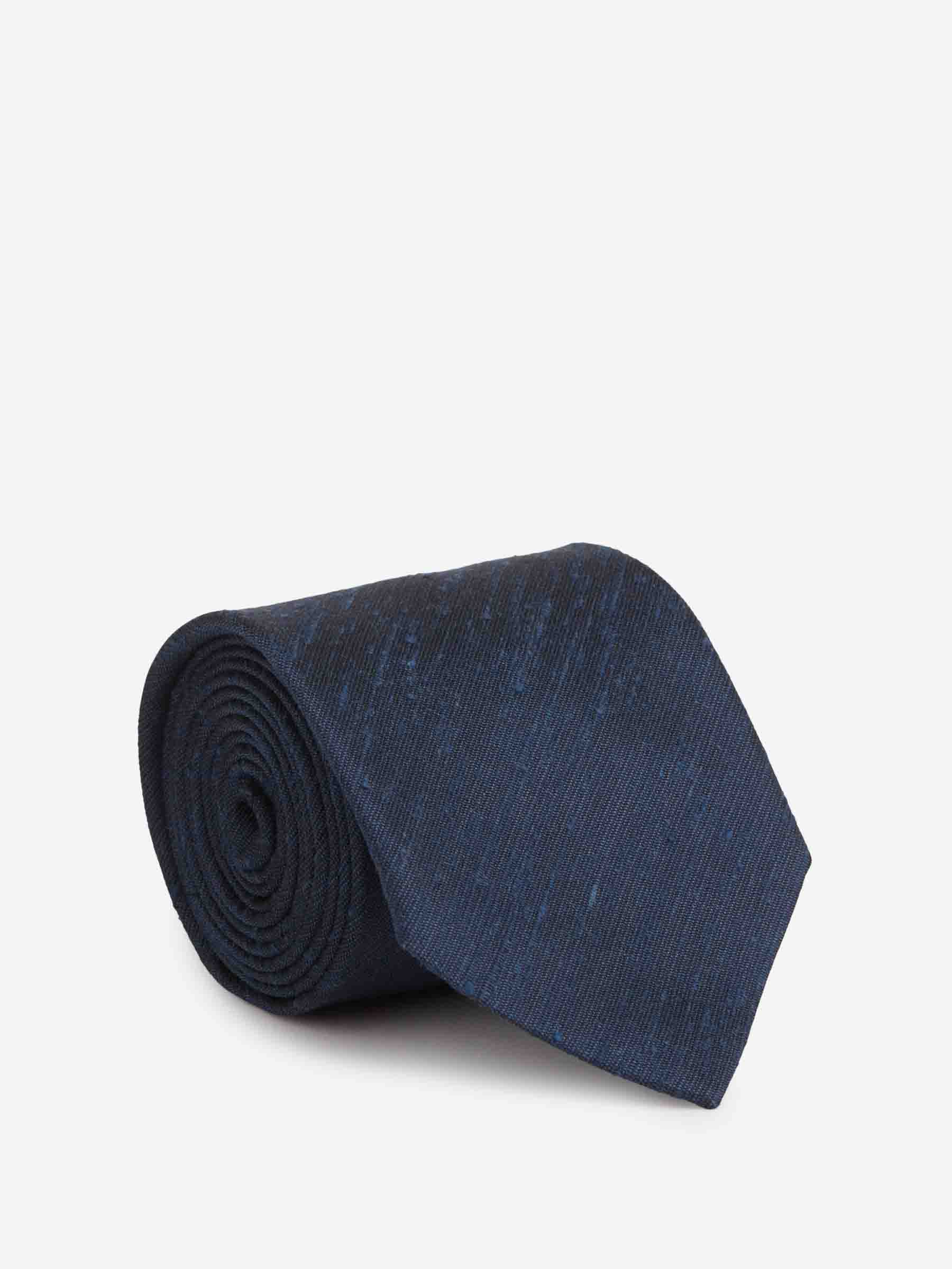 Santa Eulalia Hombre Barcelona Corbata Jaspeada Seda color Azul Marino sku 601-001646 04 - Foto 1