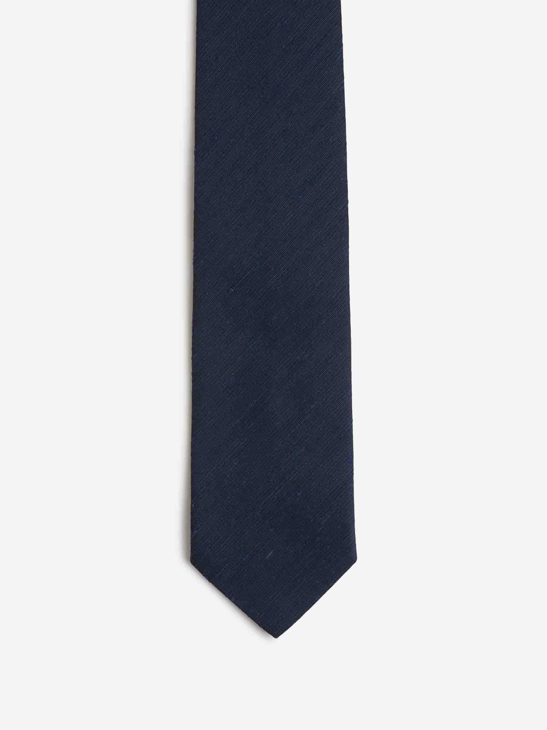 Santa Eulalia Hombre Barcelona Corbata Jaspeada Seda color Azul Marino sku 601-001646 04 - Foto 2