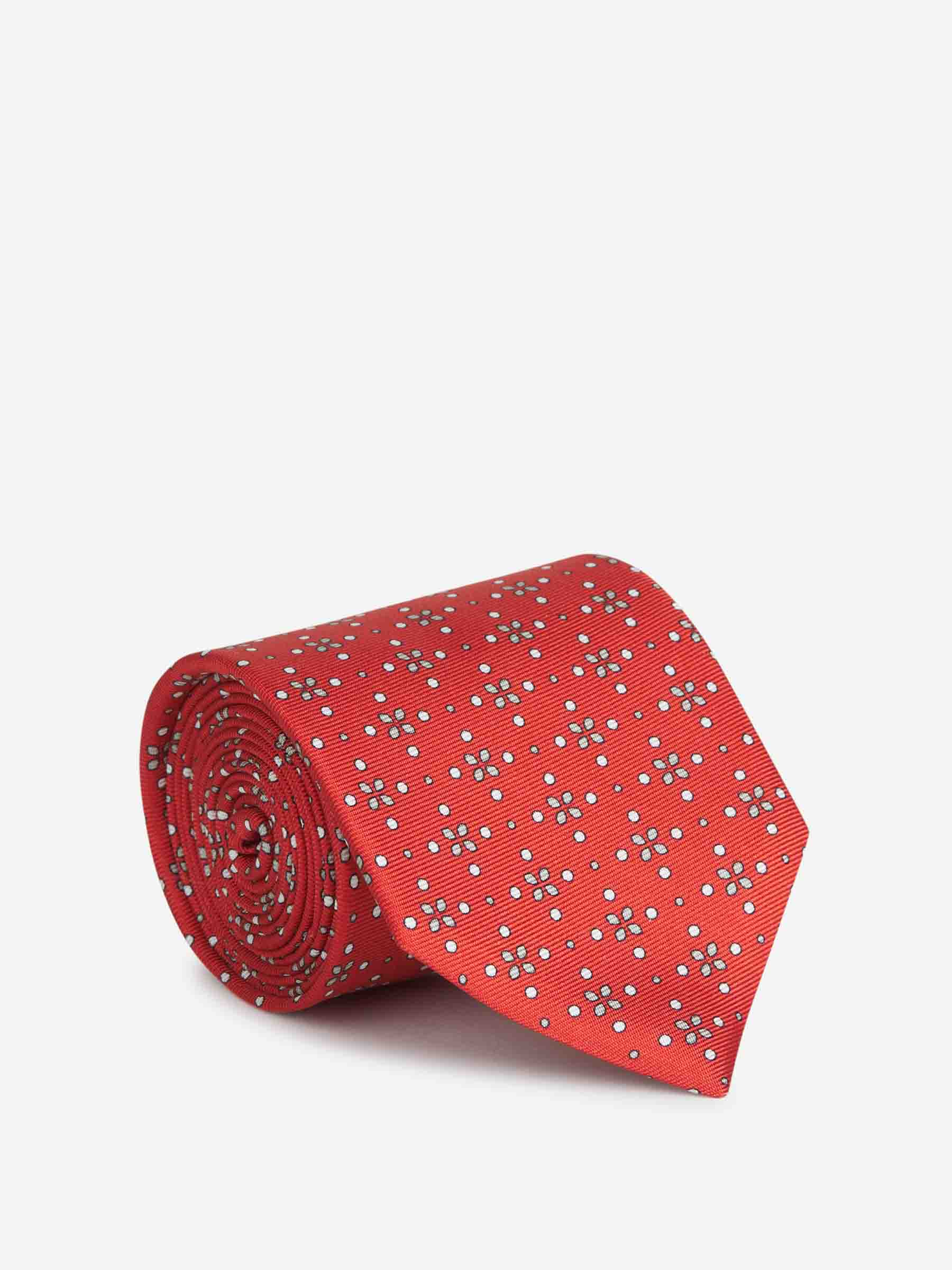 Santa Eulalia Hombre Barcelona Corbata Geométrica Seda color Naranja Oscuro sku 601-001667 01 - Foto 1