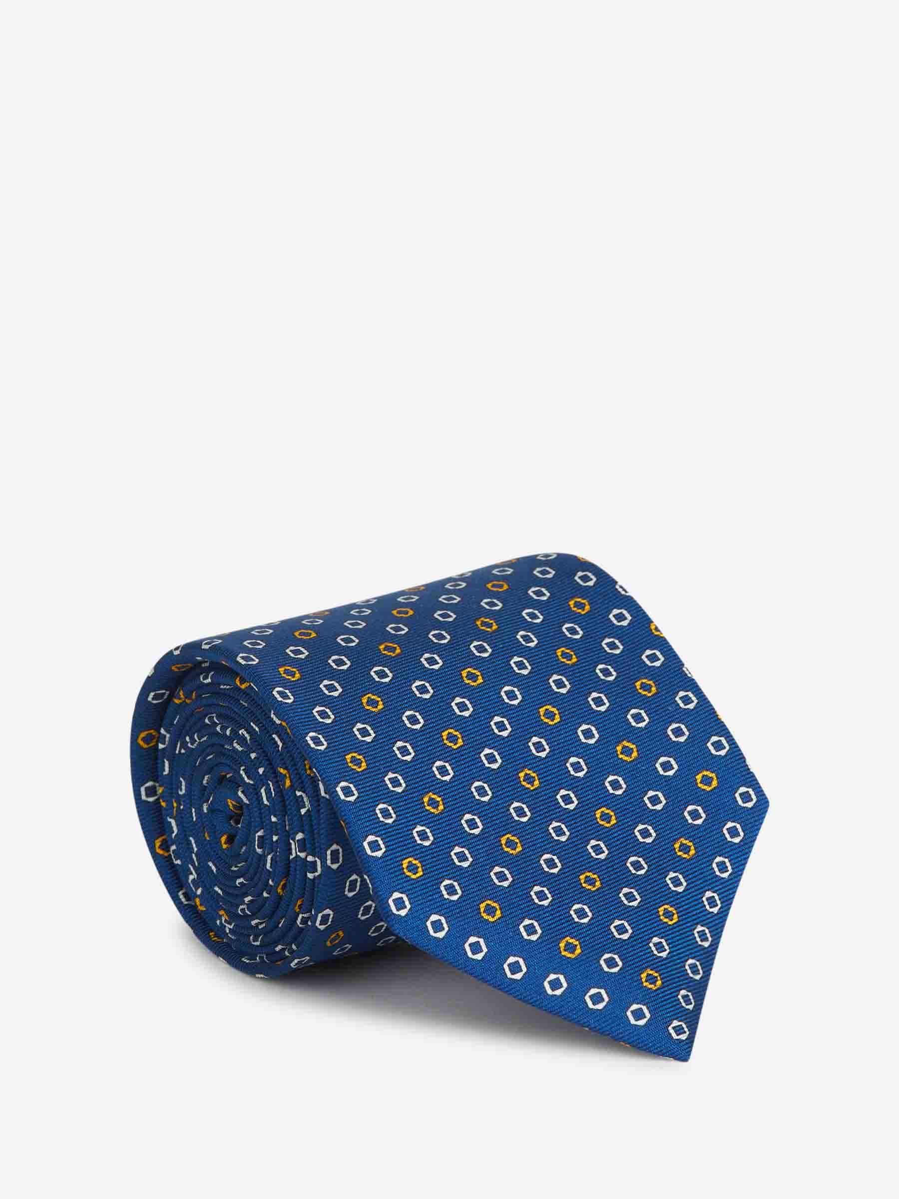 Santa Eulalia Hombre Barcelona Corbata Geométrica Seda color Azul Marino sku 601-001674 01 - Foto 1