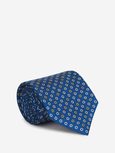 Santa Eulalia Hombre Barcelona Corbata Geométrica Seda color Azul Marino sku 601-001674 01 - Foto 1