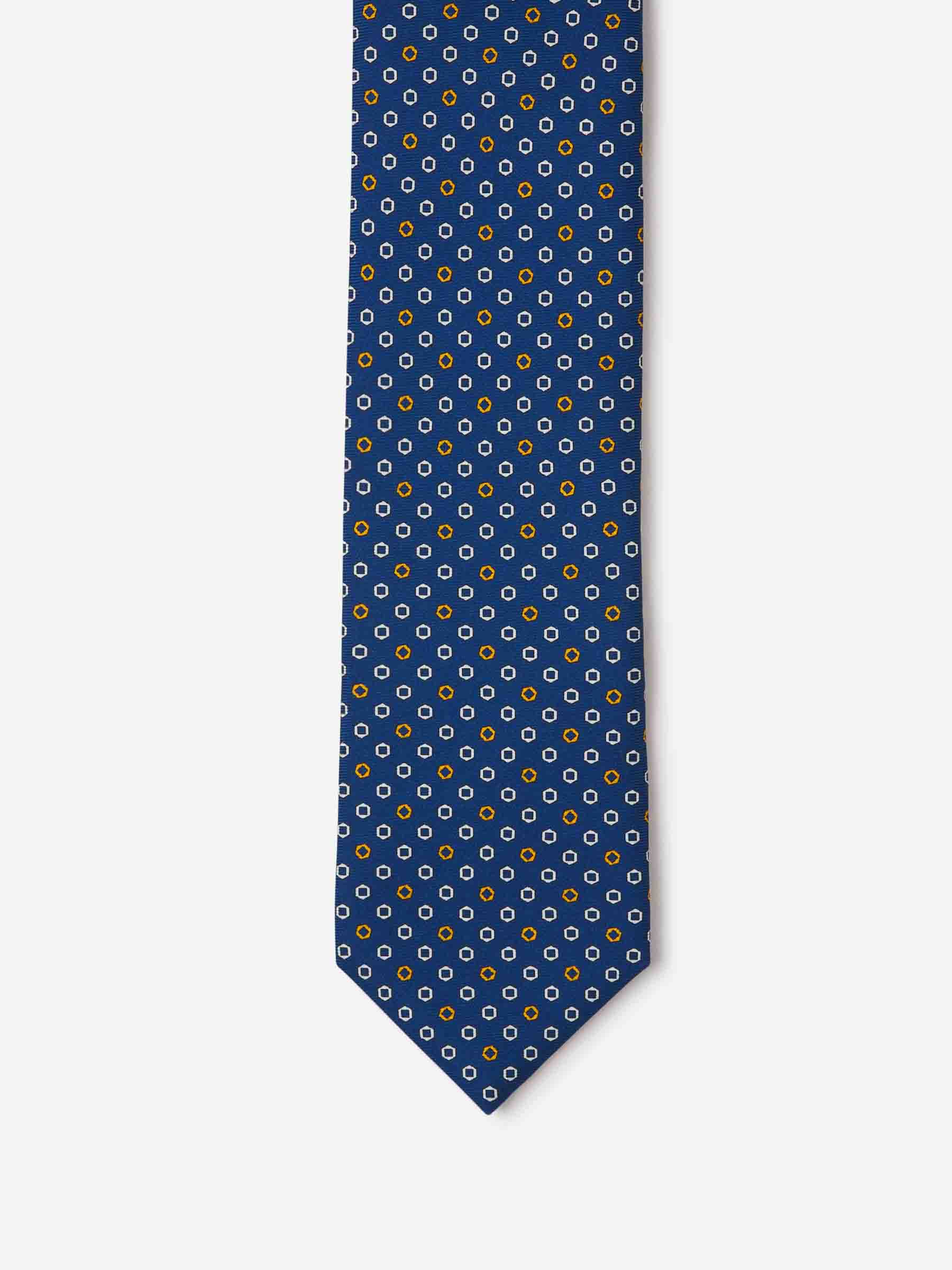 Santa Eulalia Hombre Barcelona Corbata Geométrica Seda color Azul Marino sku 601-001674 01 - Foto 2