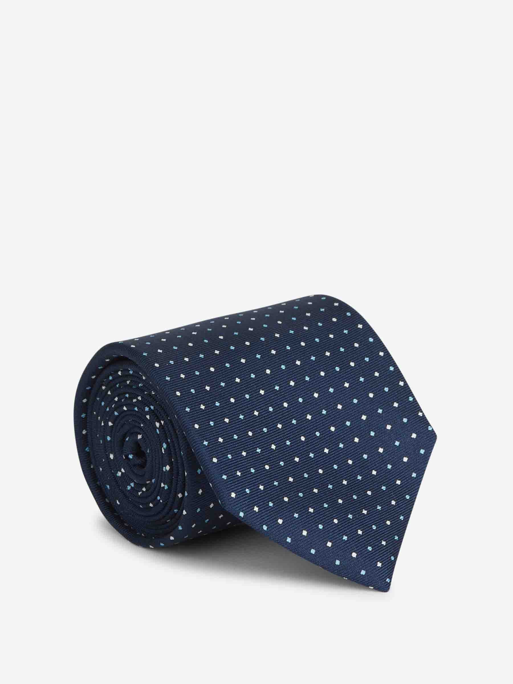 Santa Eulalia Hombre Barcelona Corbata Lunares Seda color Azul Noche sku 601-001678 01 - Foto 1