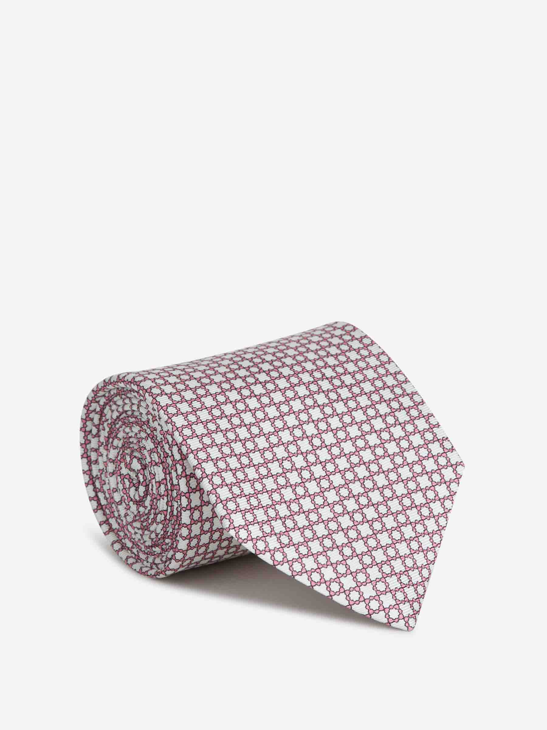 Santa Eulalia Hombre Barcelona Corbata Geométrica Seda color Coral sku 601-001684 01 - Foto 1