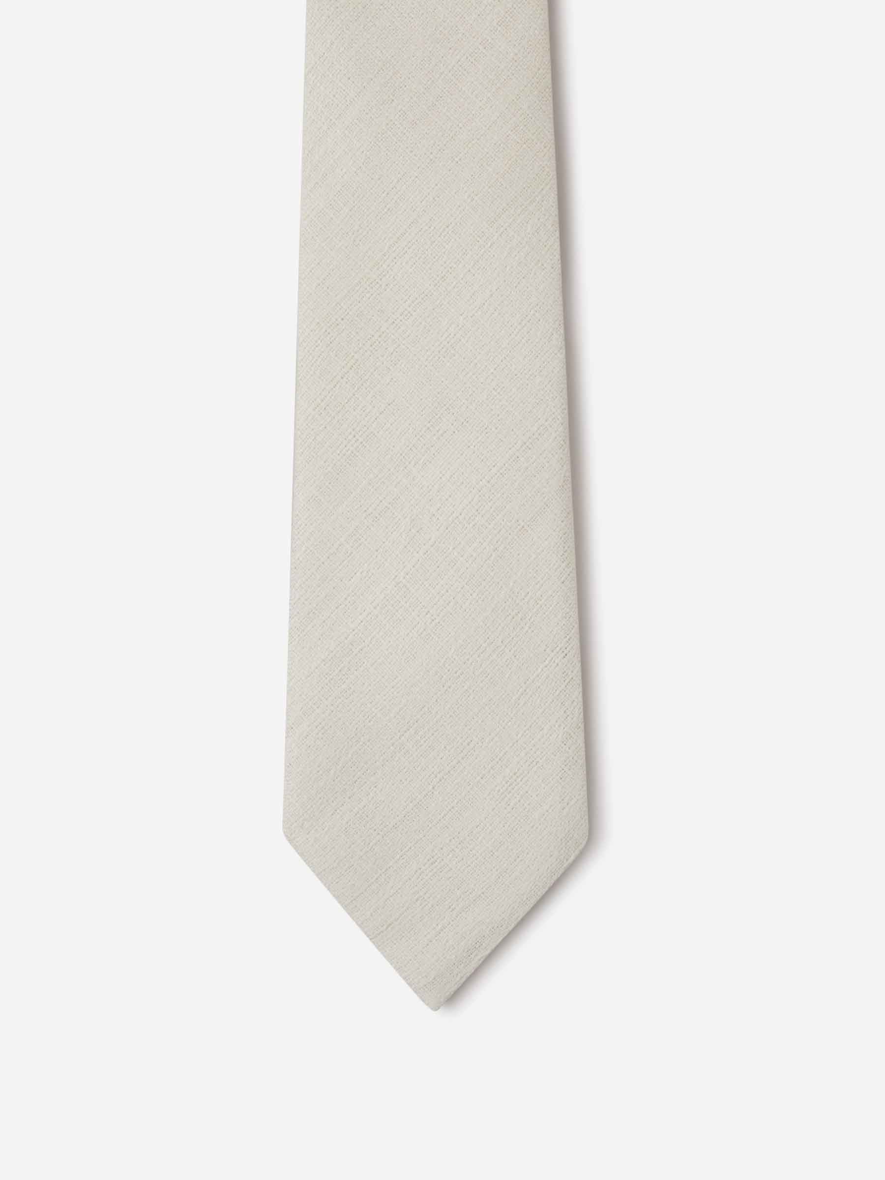 Zegna Hombre Barcelona Corbata Lino Texturizado color Marfil sku 601-001731 01 - Foto 2