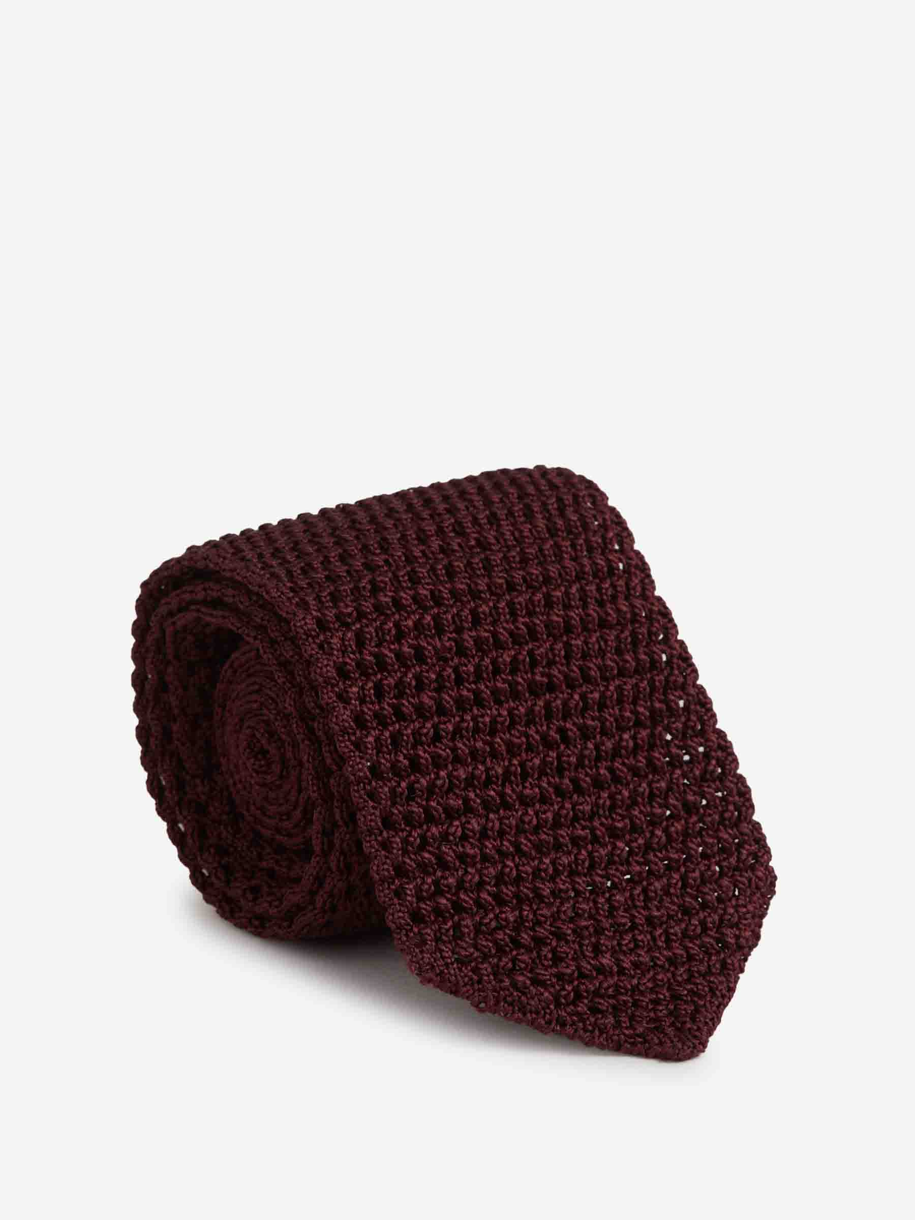 Tom Ford Hombre Barcelona Corbata Punto Seda color Burdeos sku 601-001783 02 - Foto 1