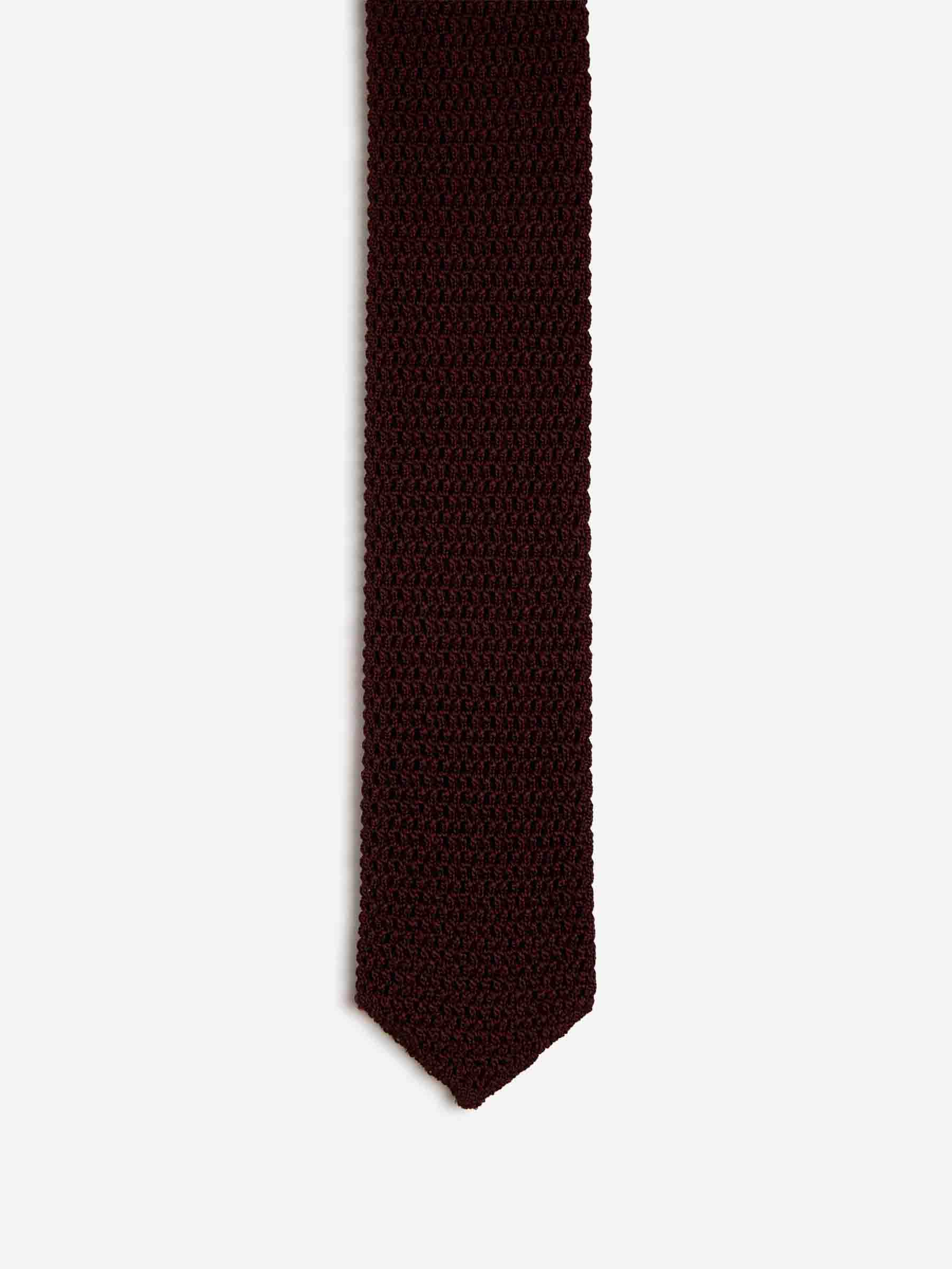 Tom Ford Hombre Barcelona Corbata Punto Seda color Burdeos sku 601-001783 02 - Foto 2