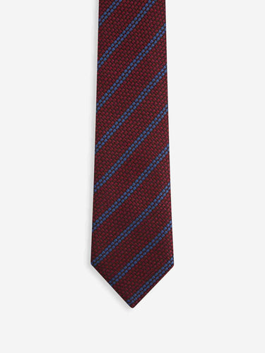 Zegna Hombre Barcelona Corbata Seda Listasda color Burdeos sku 601-001804 03 - Foto 2