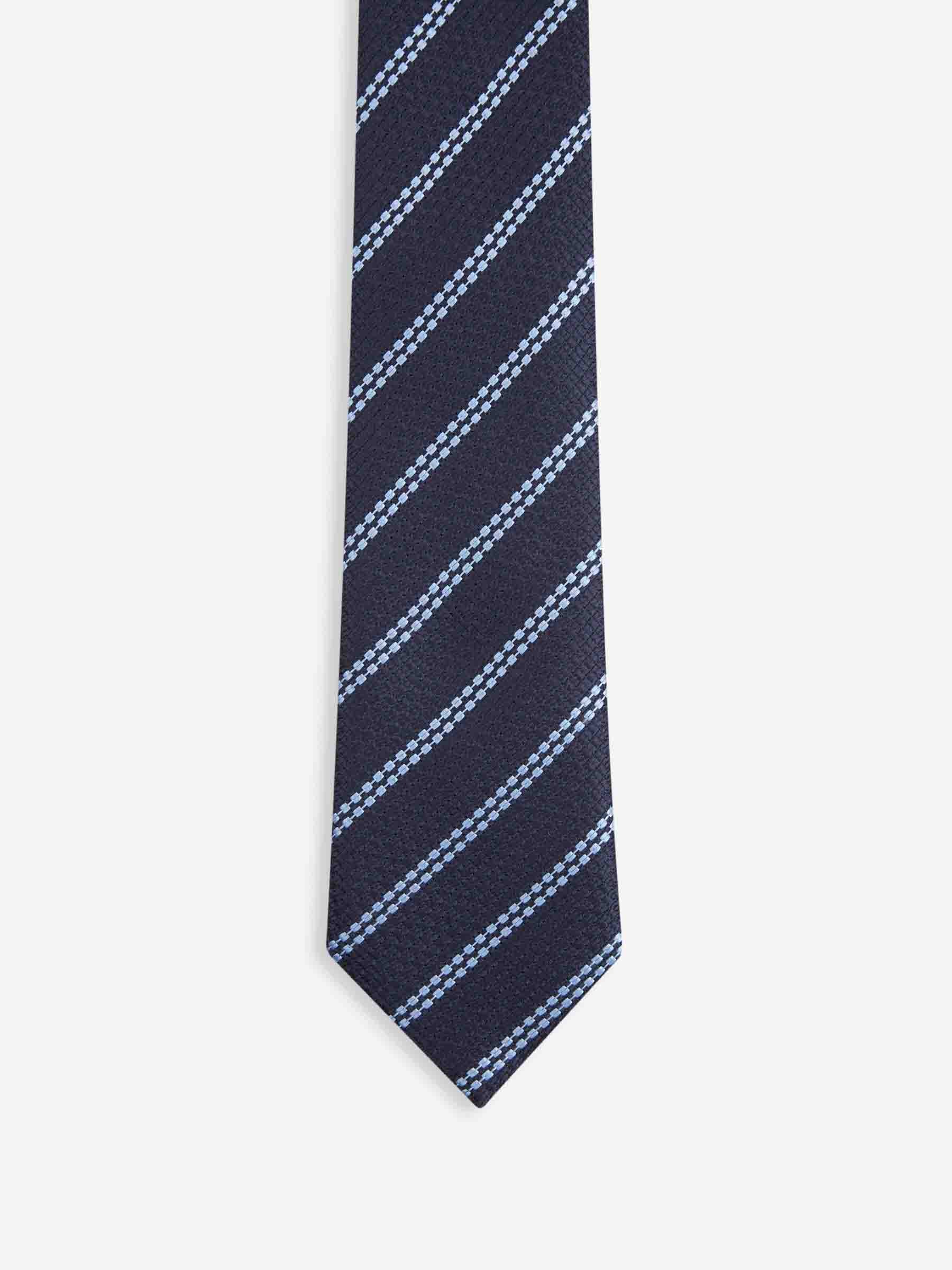 Zegna Hombre Barcelona Corbata Seda Listasda color Azul Marino sku 601-001804 04 - Foto 1