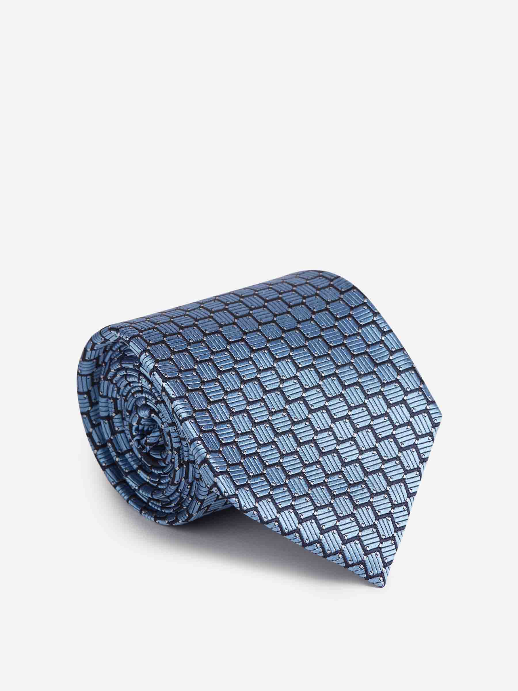 Zegna Hombre Barcelona Corbata Seda Texturizado color Azul Celeste sku 601-001807 02 - Foto 1