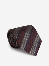 Zegna Hombre Barcelona Corbata Seda Listasda color Burdeos sku 601-001810 03 - Foto 1