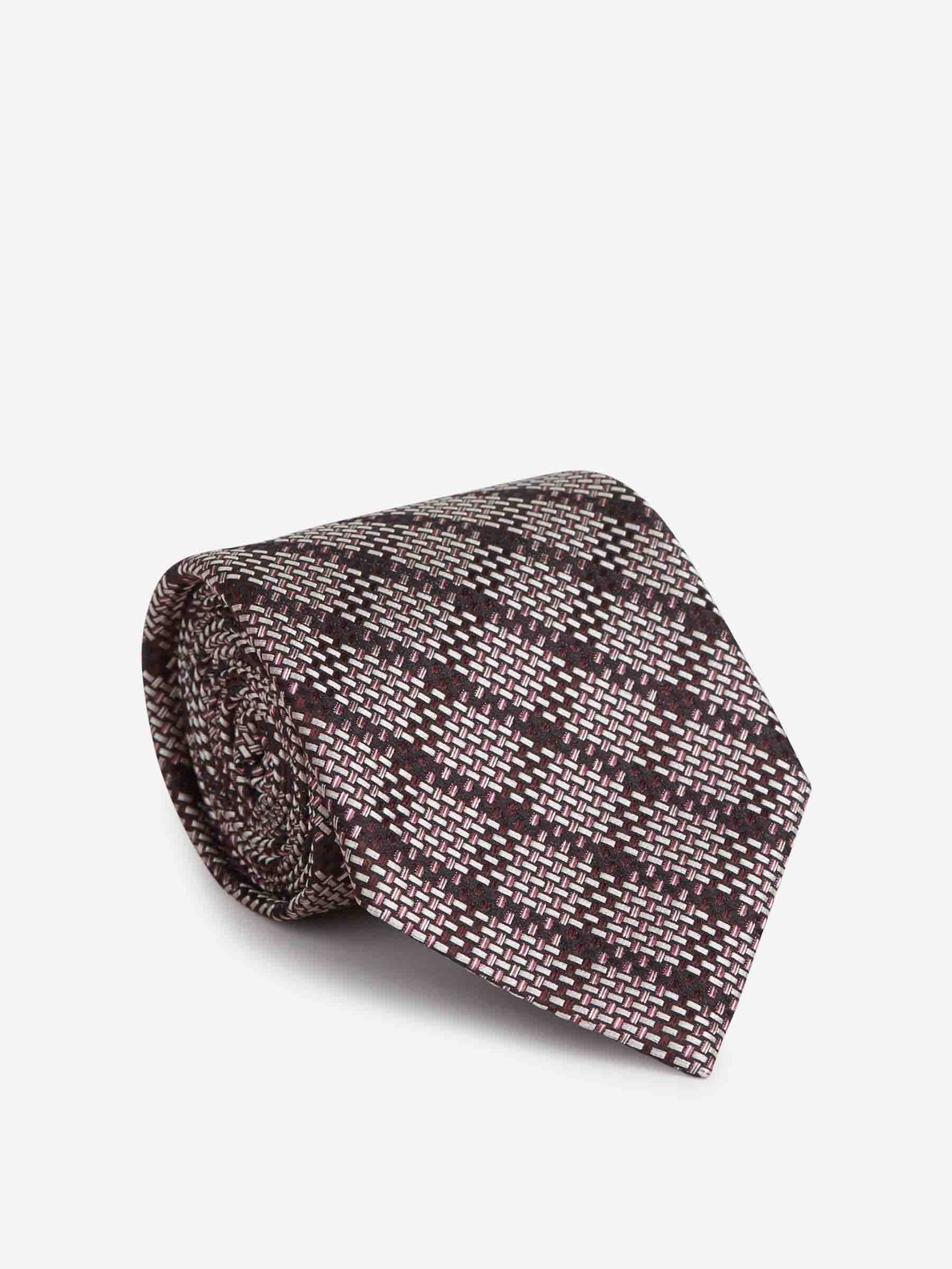 Zegna Hombre Barcelona Corbata Seda Texturizada color Burdeos sku 601-001811 03 - Foto 1