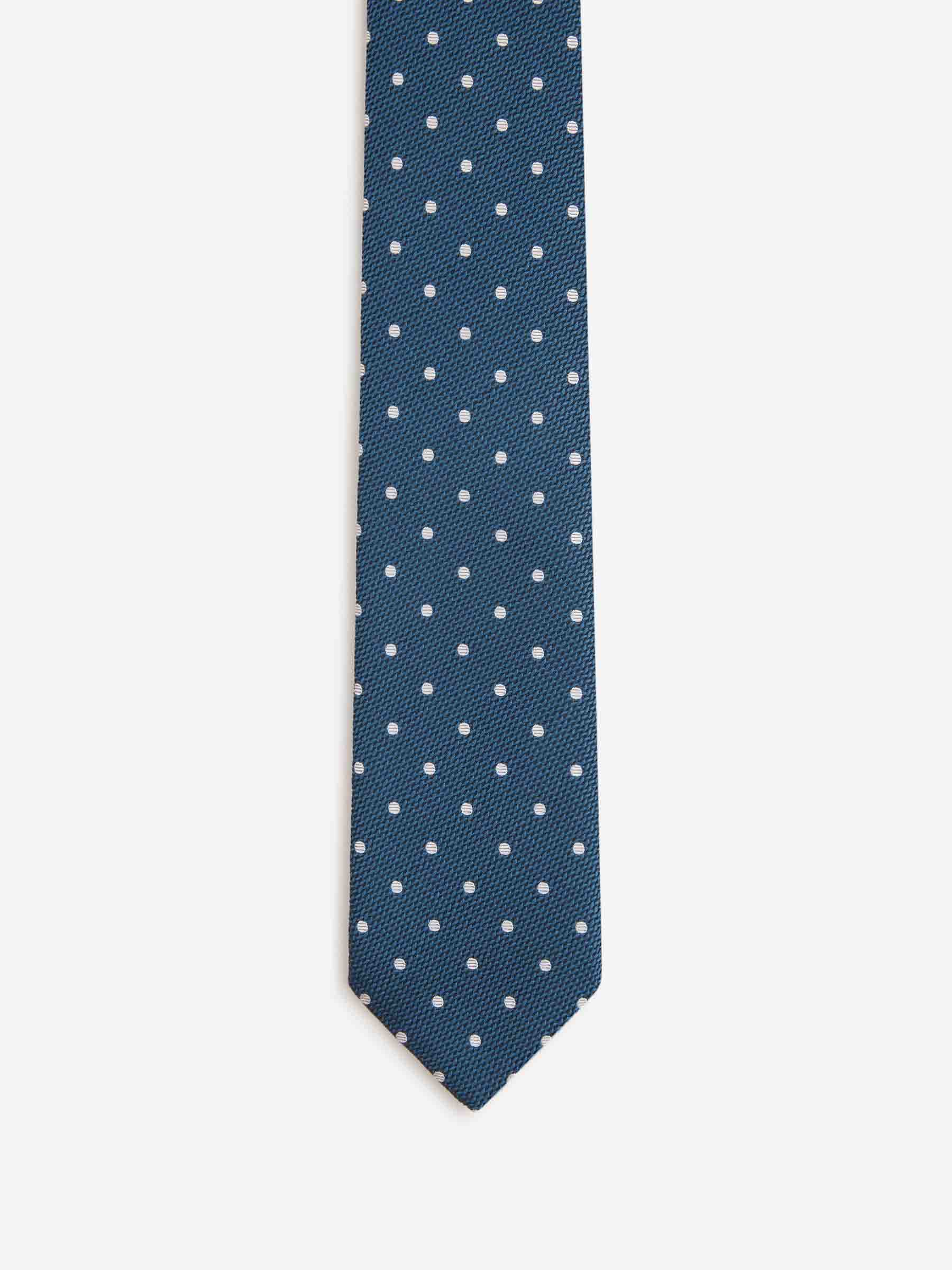 Santa Eulalia Hombre Barcelona Corbata Lunares Seda color Azul Marino sku 601-001816 04 - Foto 2