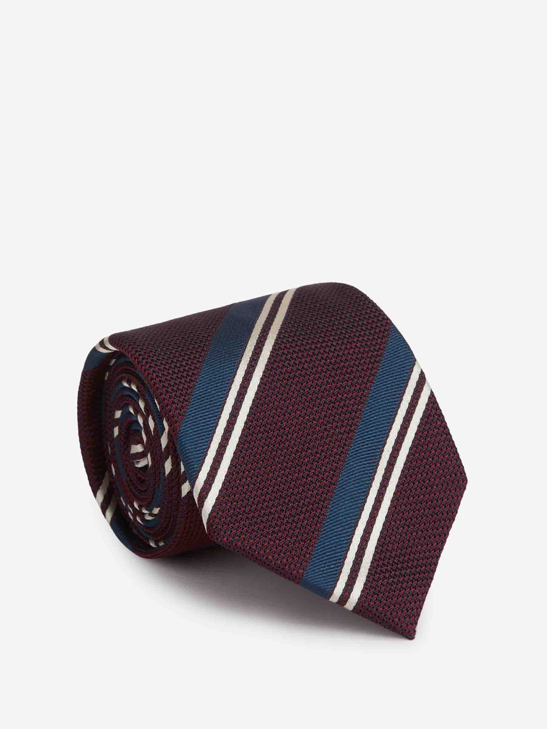 Santa Eulalia Hombre Barcelona Corbata Listada Seda color Burdeos sku 601-001819 01 - Foto 1