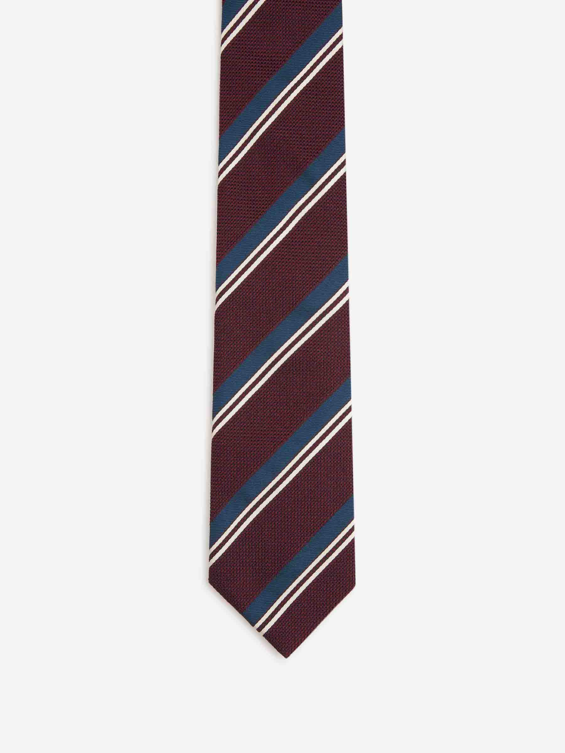 Santa Eulalia Hombre Barcelona Corbata Listada Seda color Burdeos sku 601-001819 01 - Foto 2