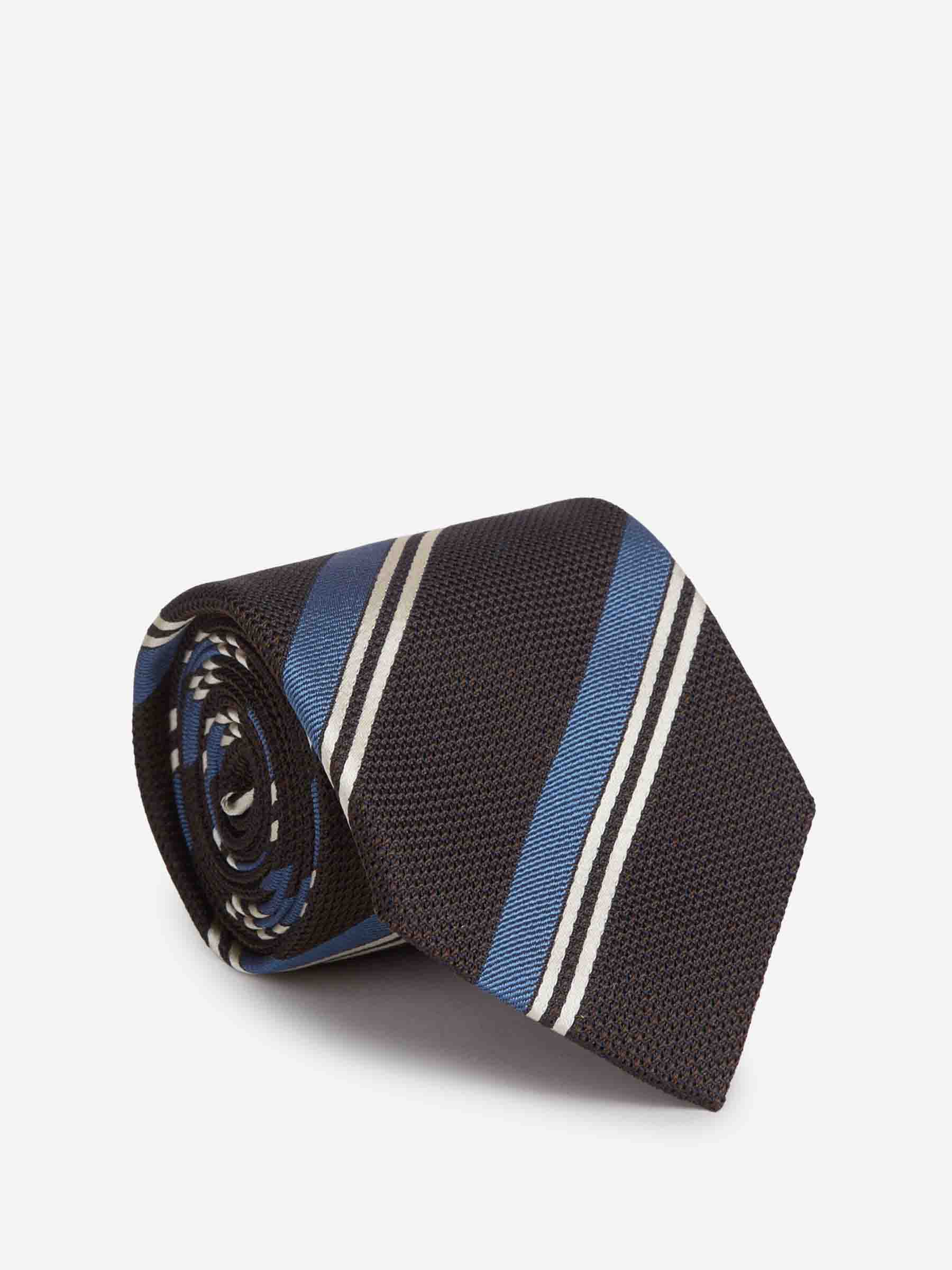 Santa Eulalia Hombre Barcelona Corbata Listada Seda color Burdeos sku 601-001819 03 - Foto 1