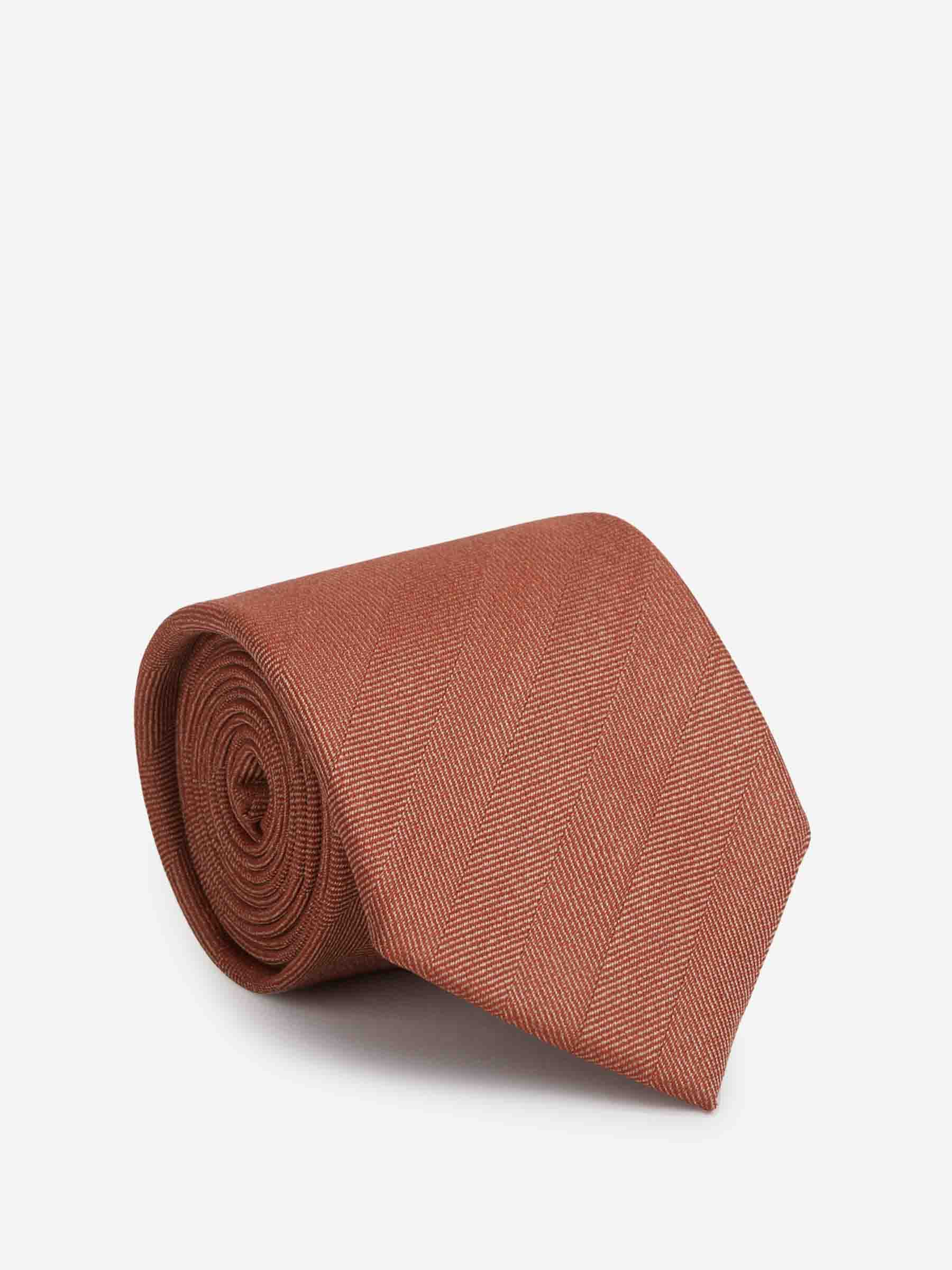 Santa Eulalia Hombre Barcelona Corbata Lisa Seda color Naranja Oscuro sku 601-001821 04 - Foto 1