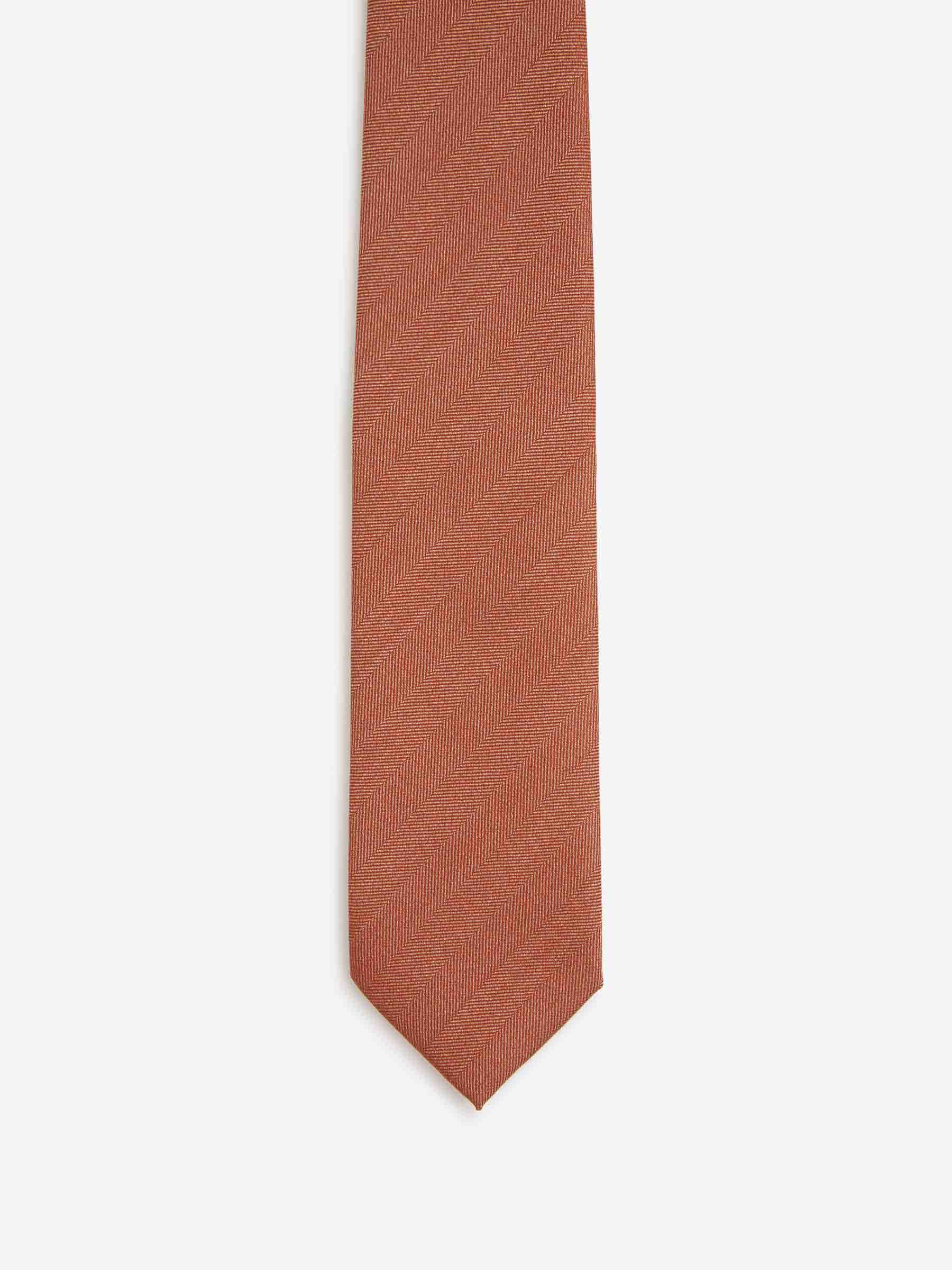 Santa Eulalia Hombre Barcelona Corbata Lisa Seda color Naranja Oscuro sku 601-001821 04 - Foto 2