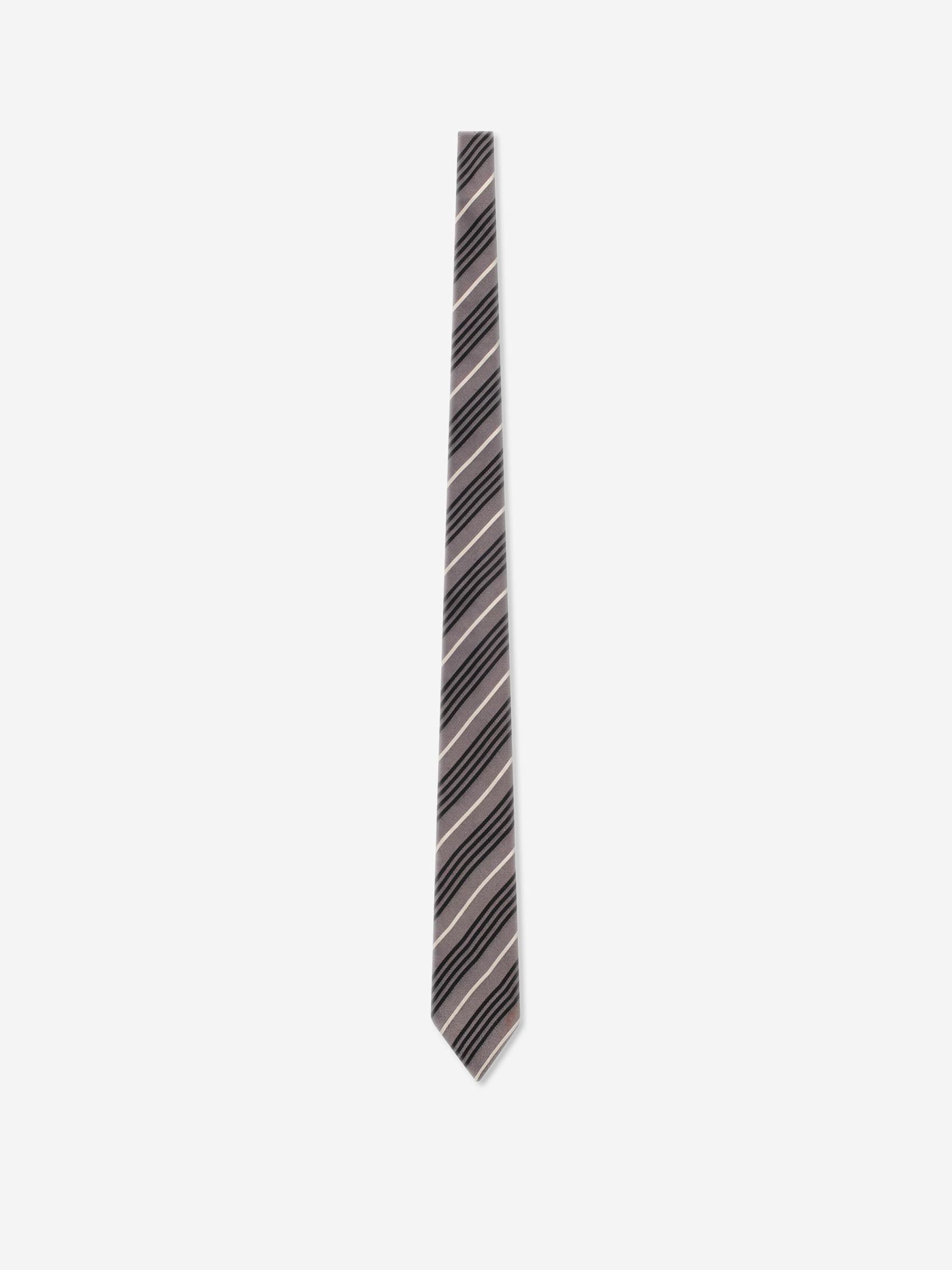 Saint Laurent Hombre Barcelona Corbata Rayas Seda color Negro sku 601-001826 01 - Foto 1