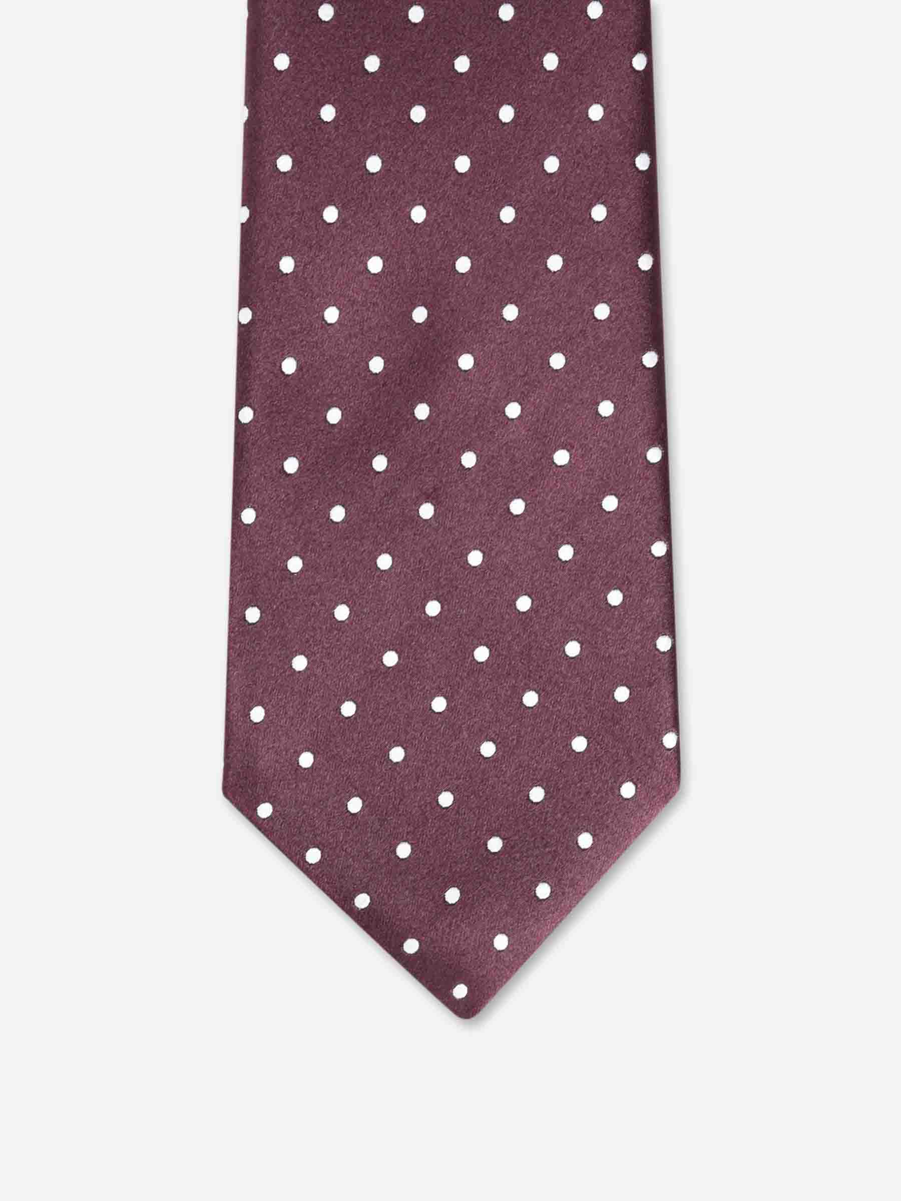Tom Ford Hombre Barcelona Corbata Lunares Seda color Burdeos sku 601-001829 01 - Foto 1