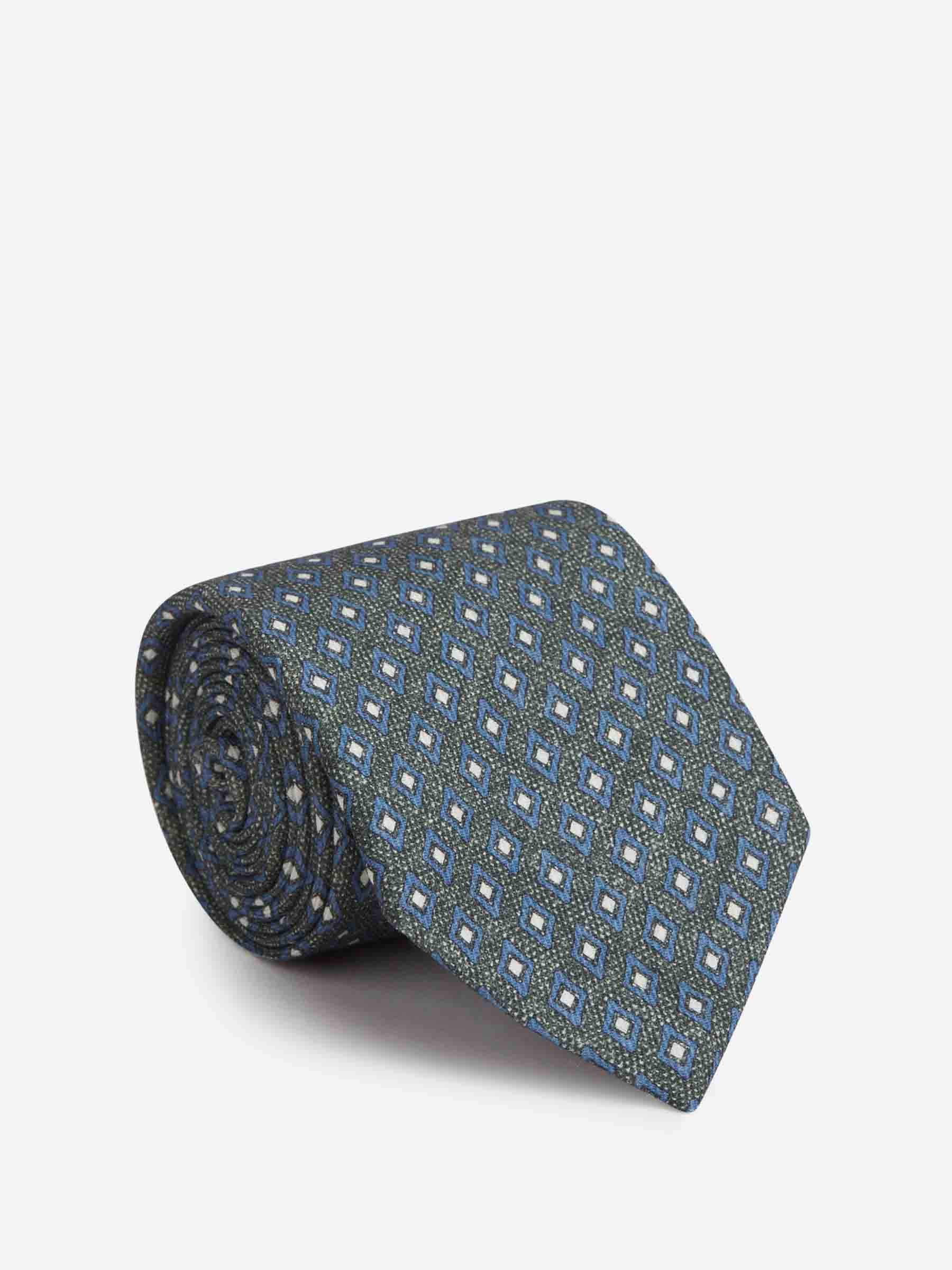 Santa Eulalia Hombre Barcelona Corbata Motivo Geométrico color Verde Jungla sku 601-001832 01 - Foto 1