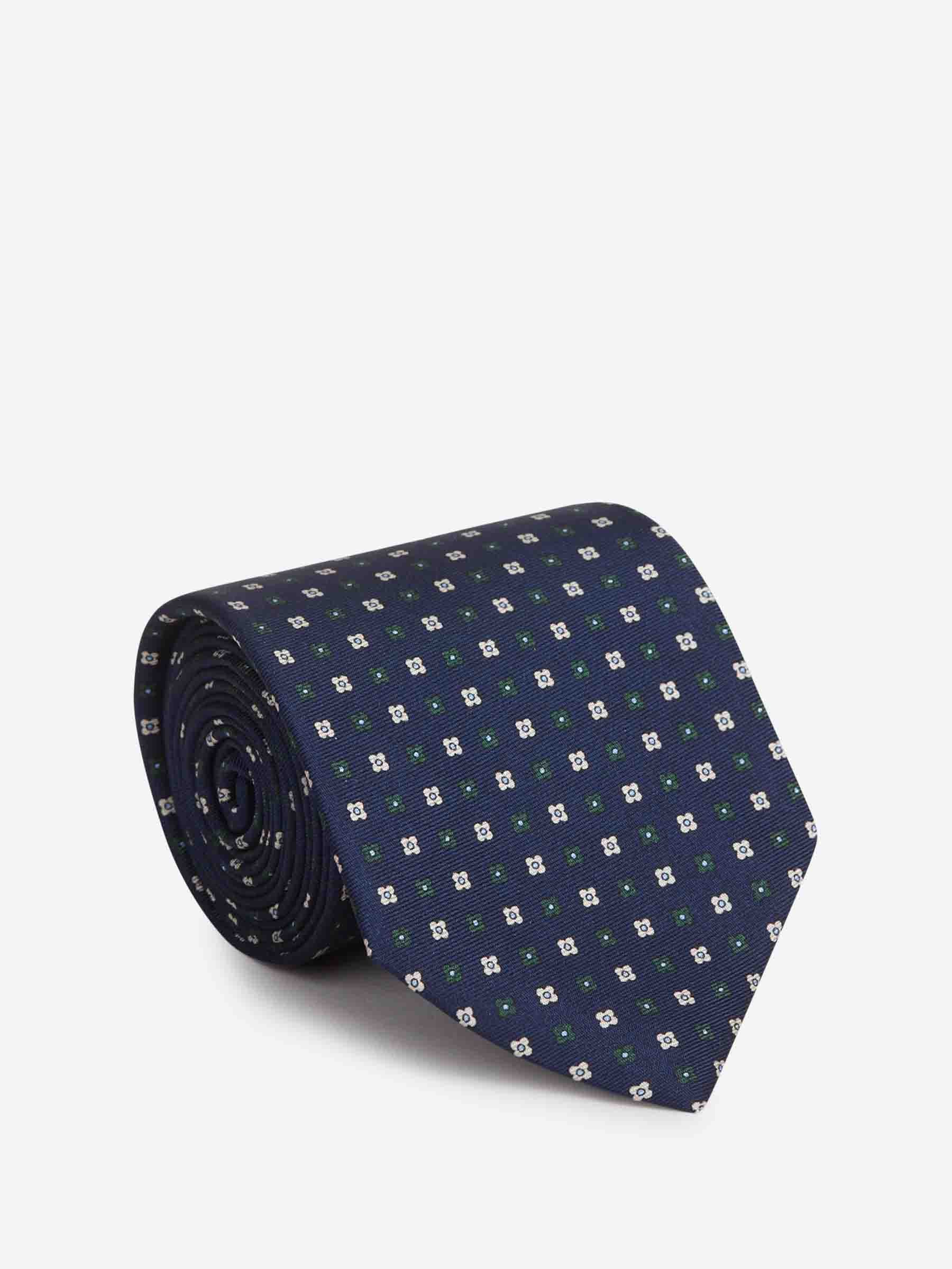 Santa Eulalia Hombre Barcelona Corbata Floral Seda color Azul Marino sku 601-001837 02 - Foto 1