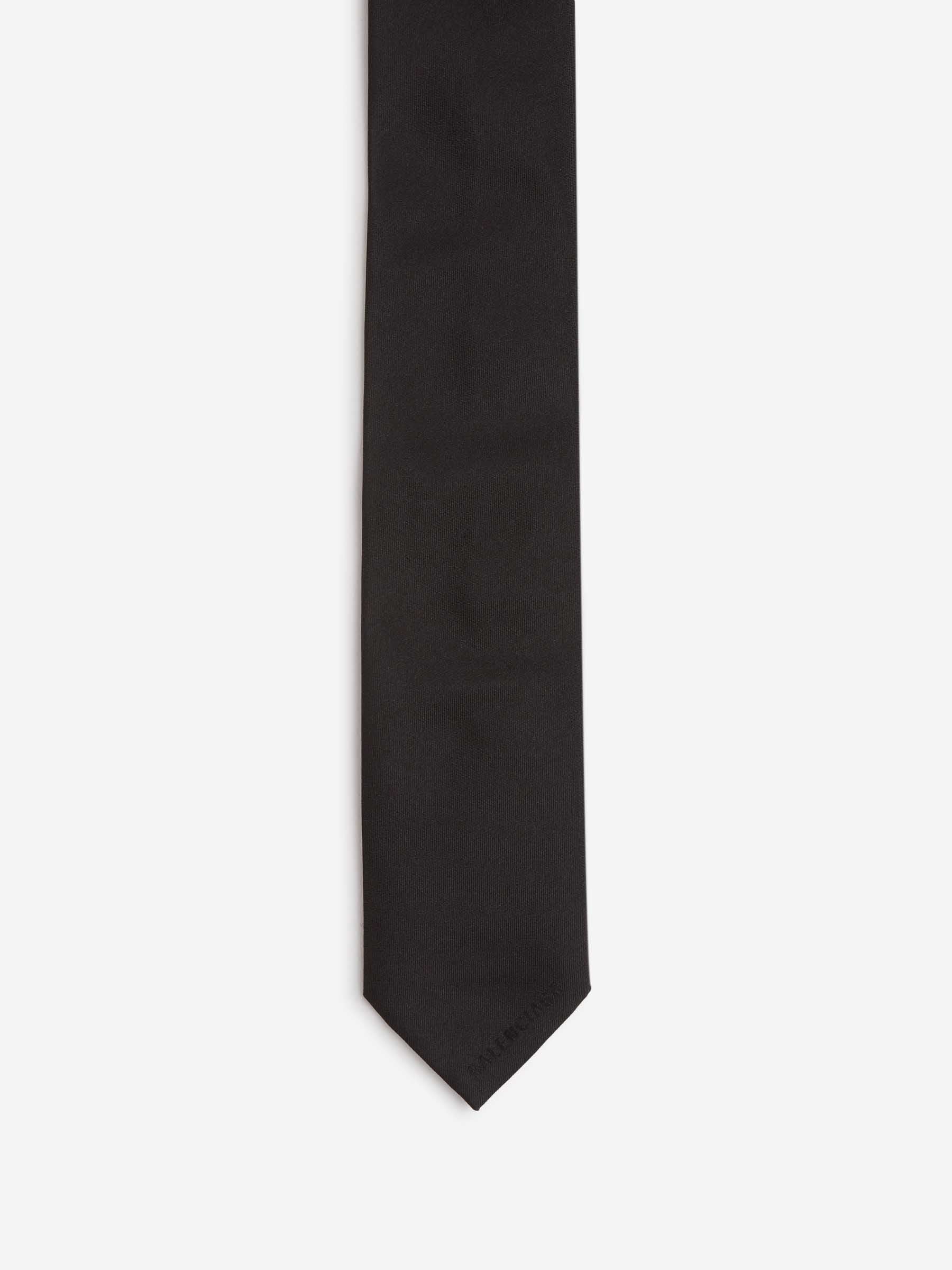 Balenciaga Hombre Barcelona Corbata Seda Lisa color Negro sku 601-001840 01 - Foto 2