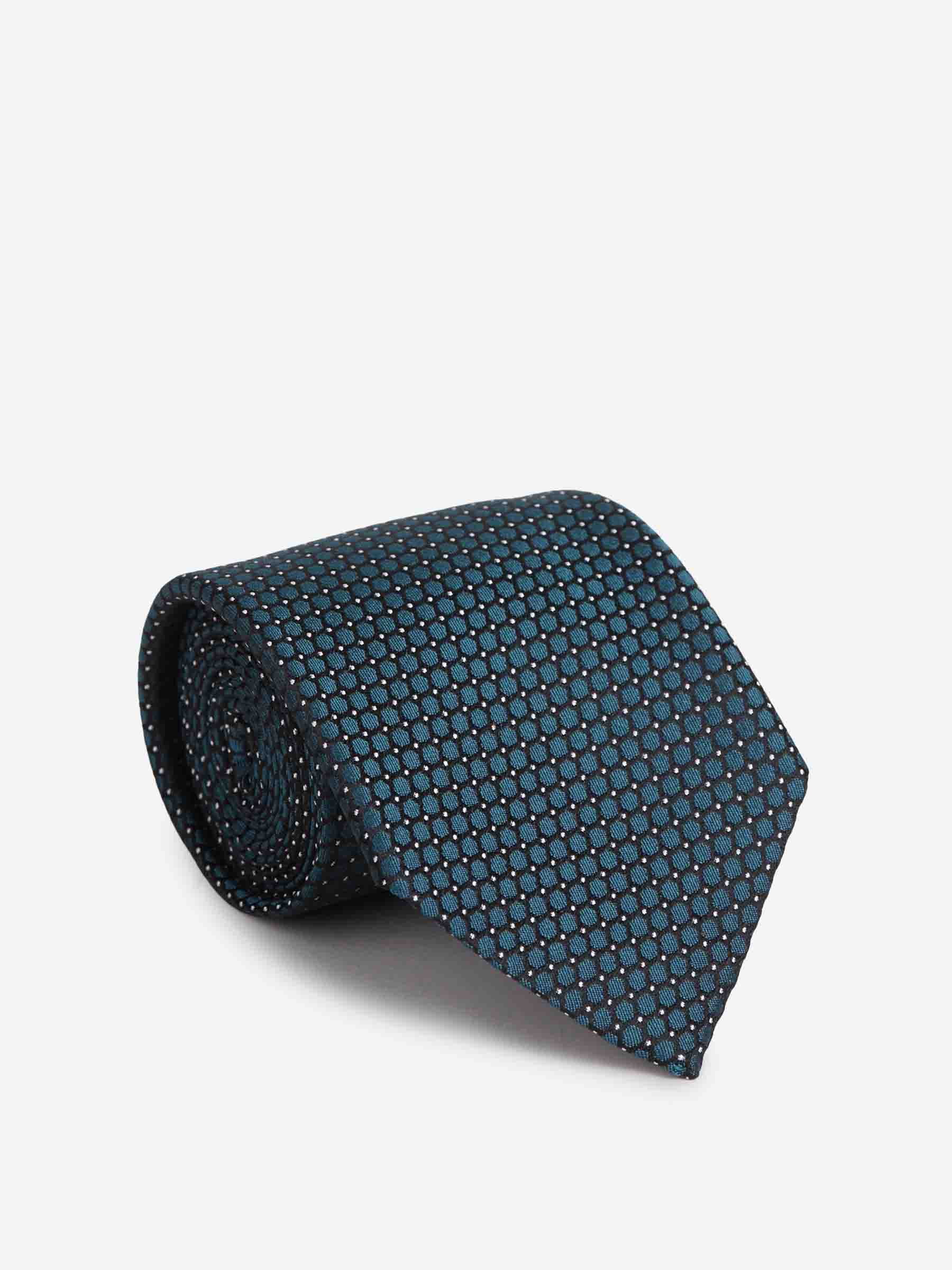 Zegna Hombre Barcelona Corbata Seda Texturizada color Azul Turquesa sku 601-001841 01 - Foto 1