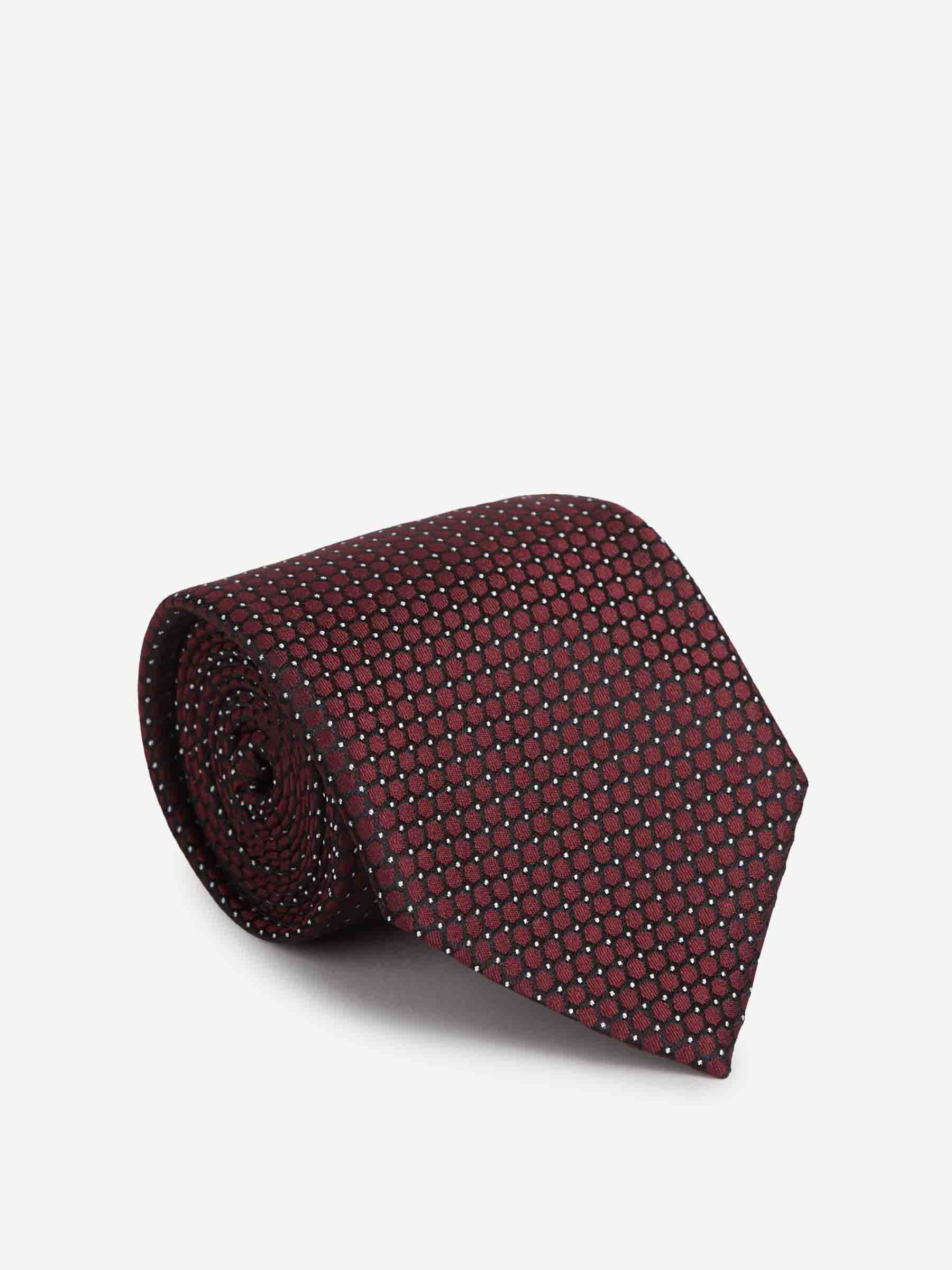 Zegna Hombre Barcelona Corbata Seda Texturizada color Burdeos sku 601-001841 02 - Foto 1