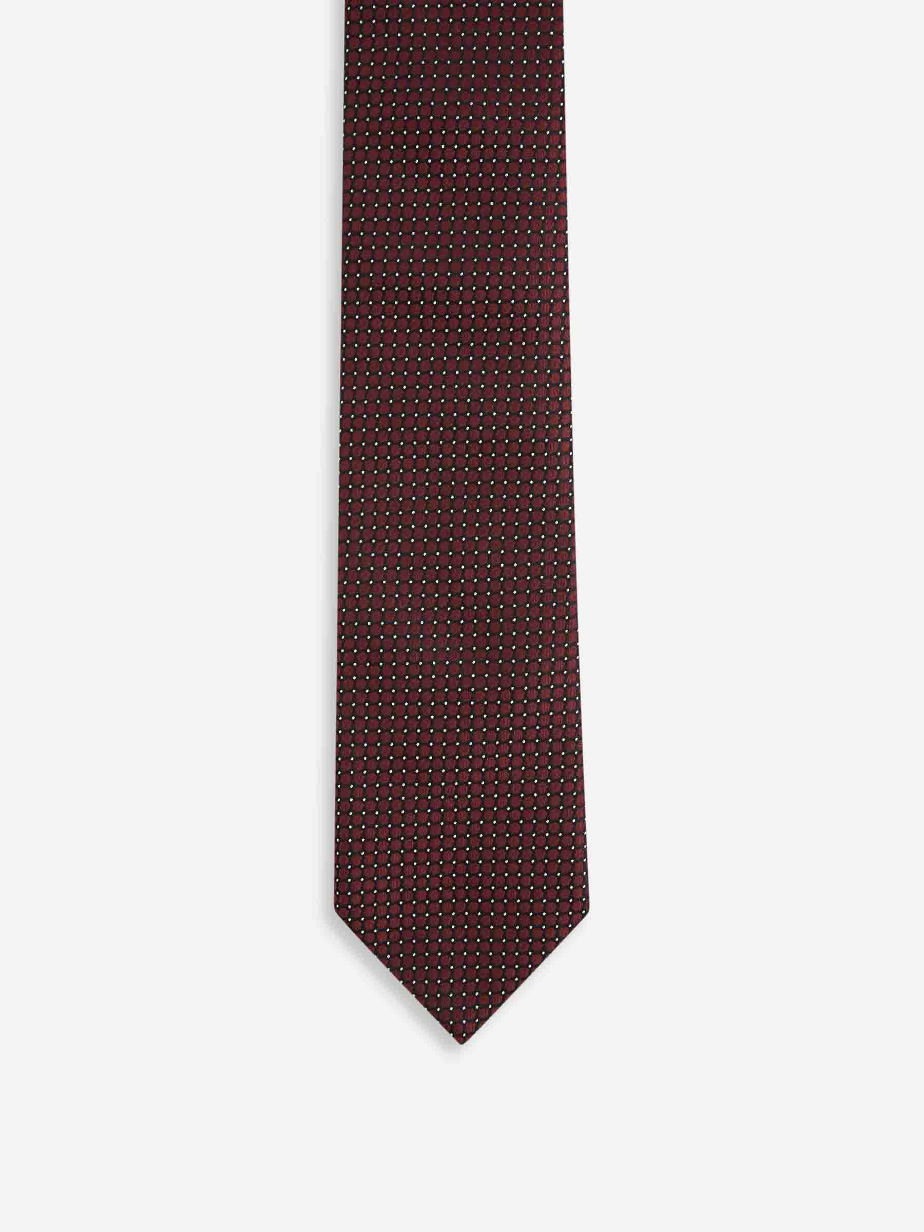 Zegna Hombre Barcelona Corbata Seda Texturizada color Burdeos sku 601-001841 02 - Foto 2