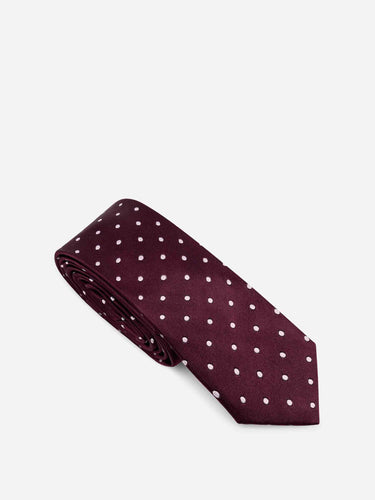 Tom Ford Hombre Barcelona Corbata Seda Lunares color Burdeos sku 601-001879 01 - Foto 2